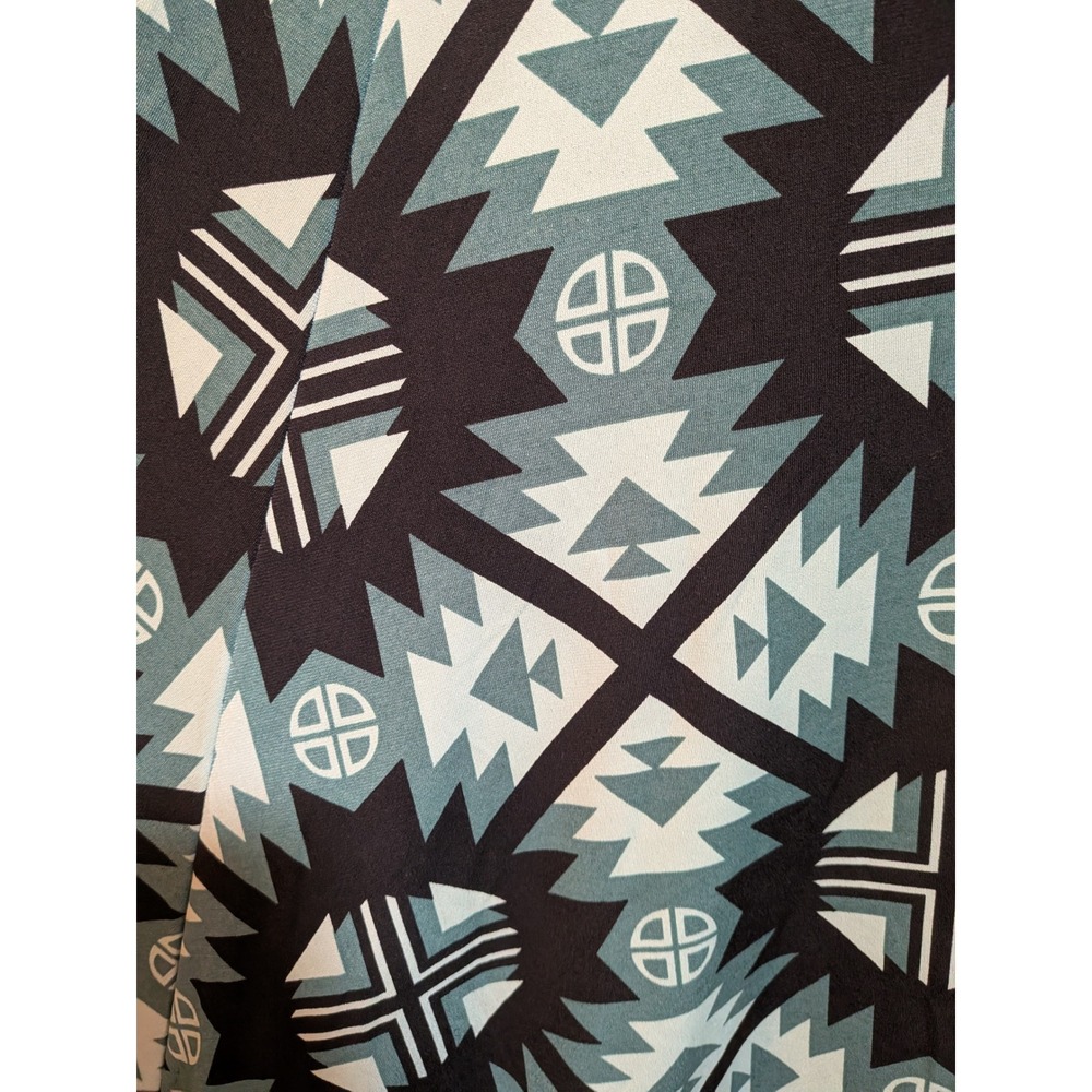 Whimsigoth Boho Western RetroGlam  Artsy Geometric Black Teal Green S Maxi Skirt - Picture 4 of 10